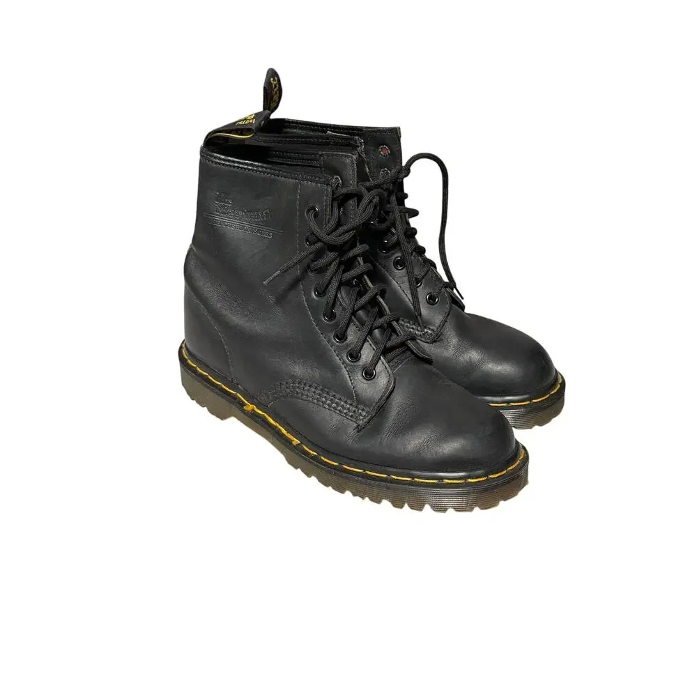 Vintage Dr Martens Boots UK 7 US 8 1460Z BEN 8 Eye Boots Made England Black